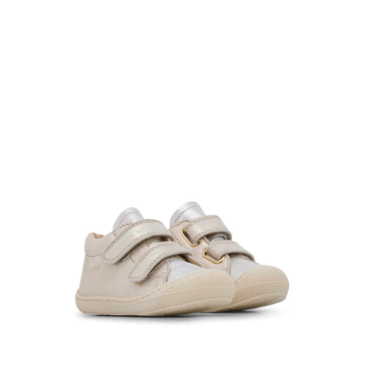 Chaussures premiers pas en cuir COCOON VL argent, NATURINO