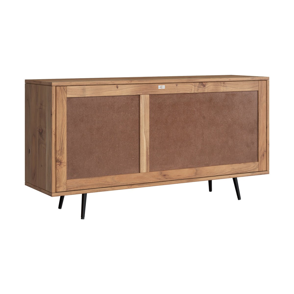 Buffet en bois d'acacia massif et métal - ALABAMA bois clair et noir, MAISON PAVANE