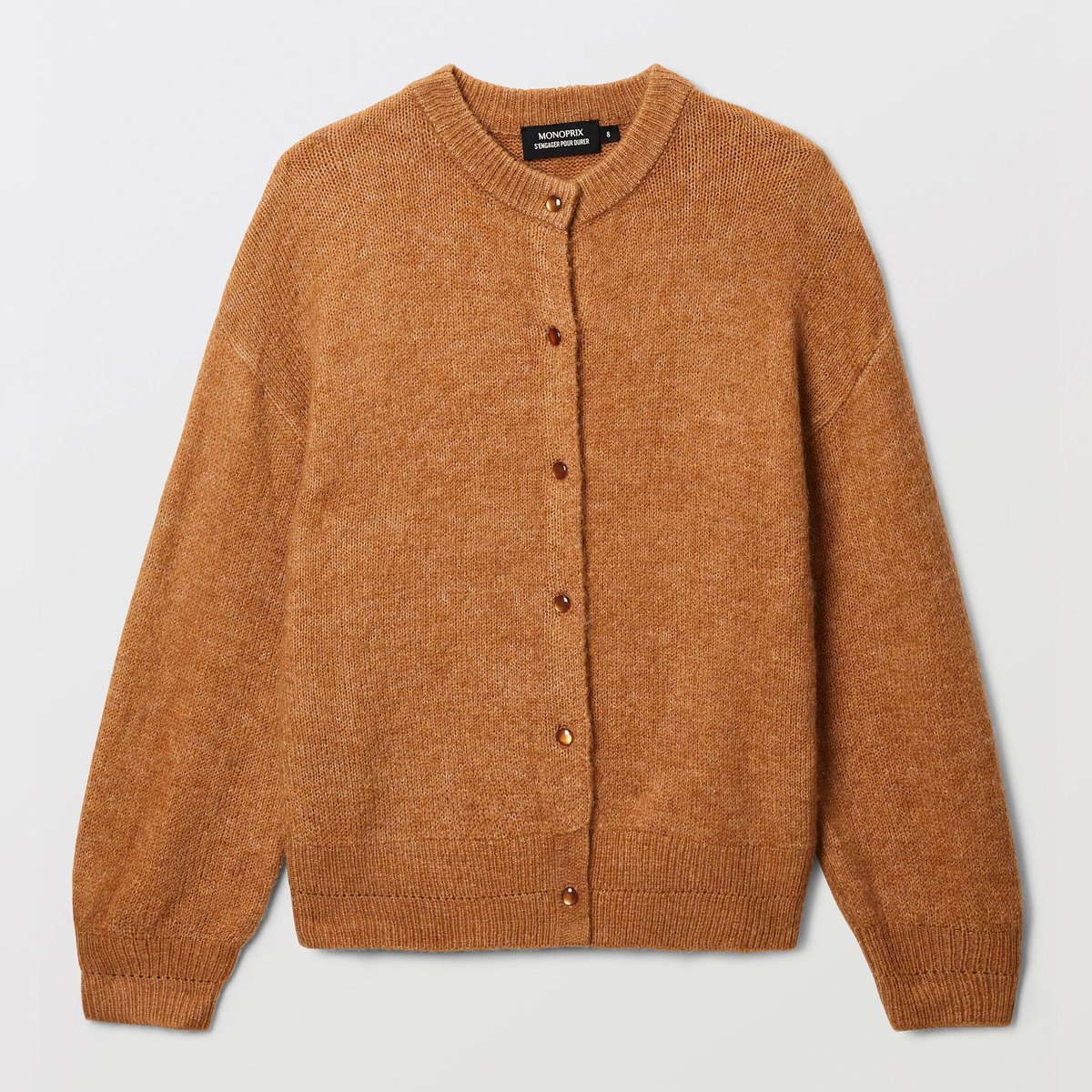 Cardigan uni contenant de la laine poulain, MONOPRIX