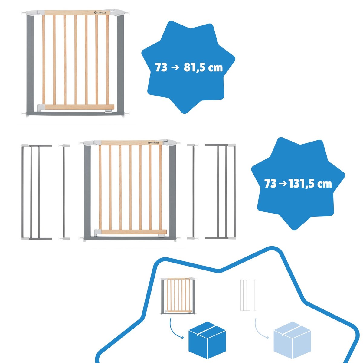 Barrière de Sécurité Safe & Lock Bois Métal bois, BADABULLE