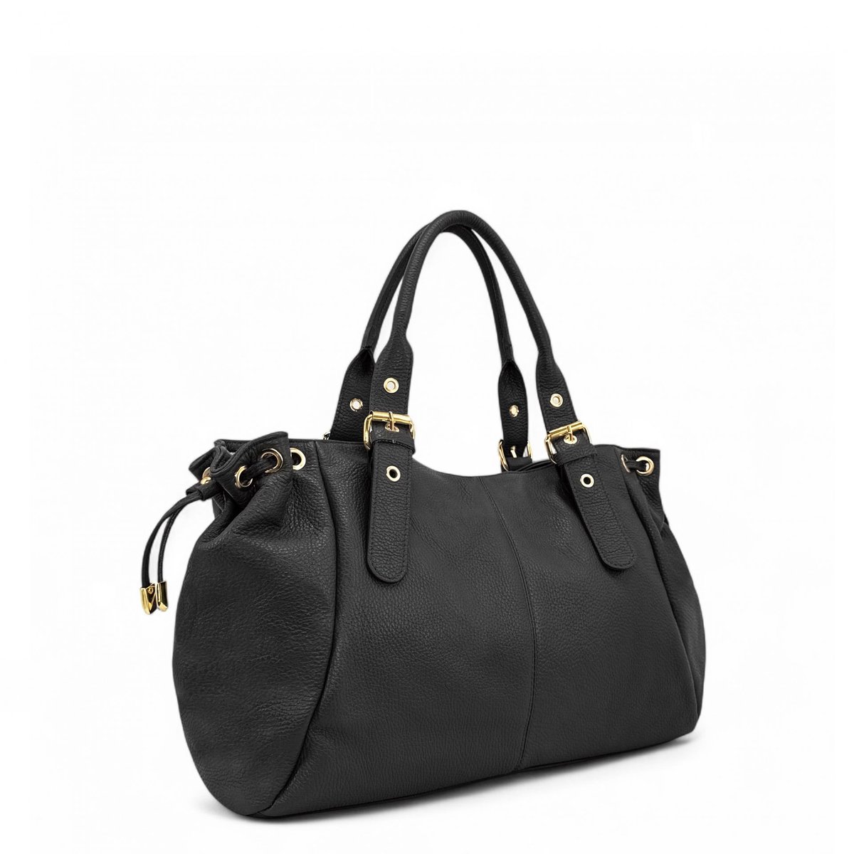 Sac bowling en cuir grainé PRINCESSE XL noir, OH MY BAG