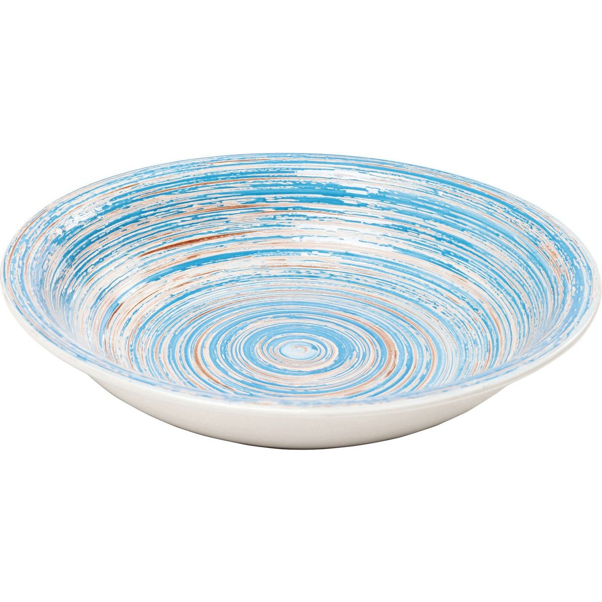 Lot de 4 assiettes creuses, SWIRL bleu, KARE DESIGN