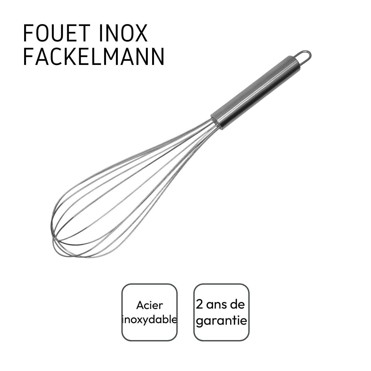 Ensemble de 2 Fouets de cuisine et de pâtisserie ELEMENTAL inox, FACKELMANN