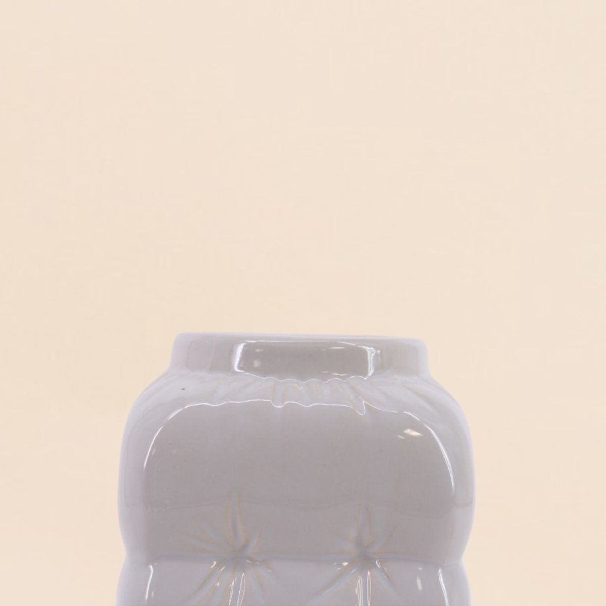 Vase design en céramique effet gonflé, H17m blanc, ORNAMI