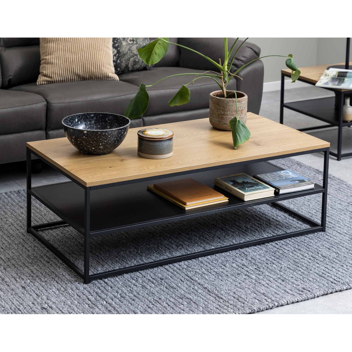 Table basse - SALIDA bois / noir, BEST MOBILIER