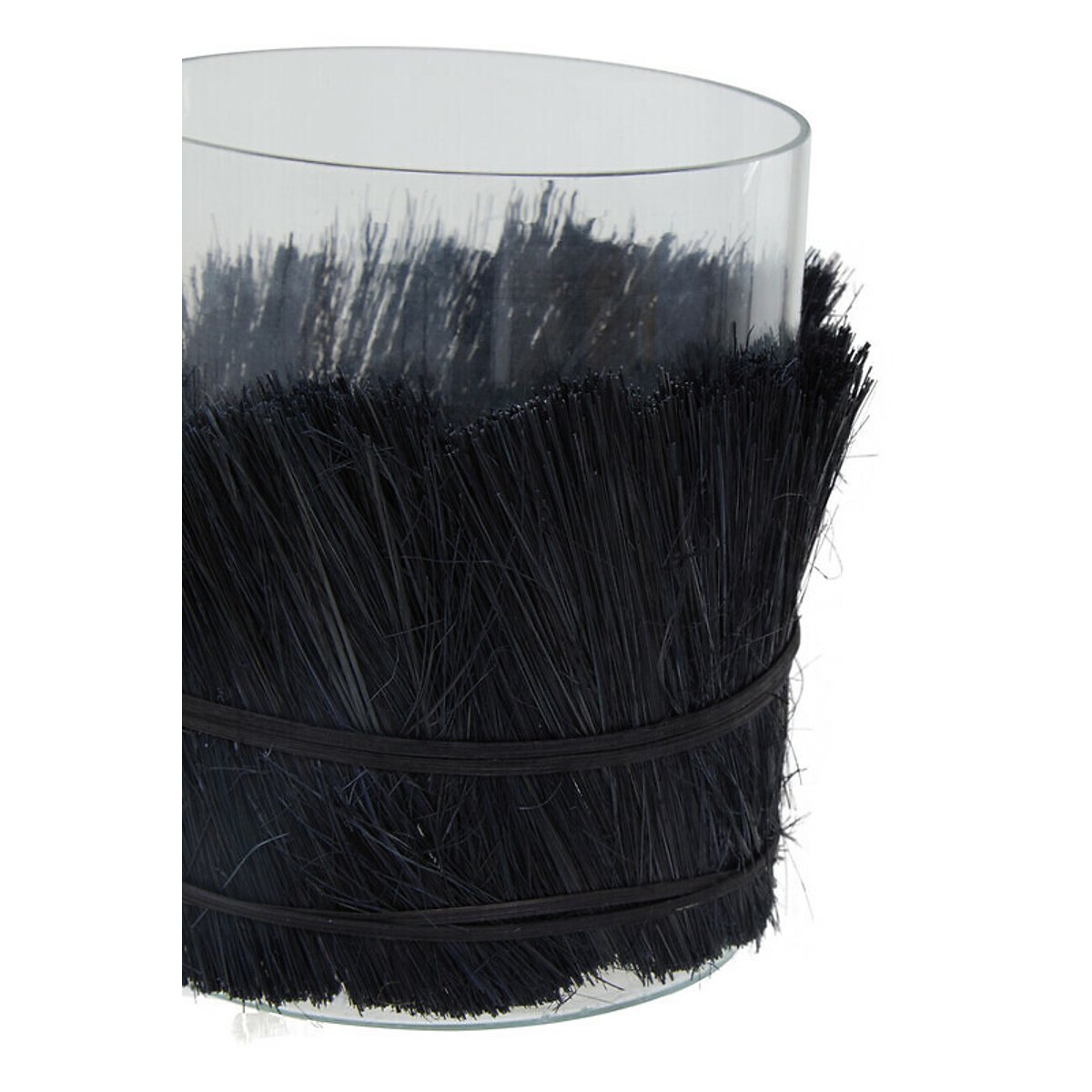 Medium Raffia Candle Holder in Black black, ÉDITÉ