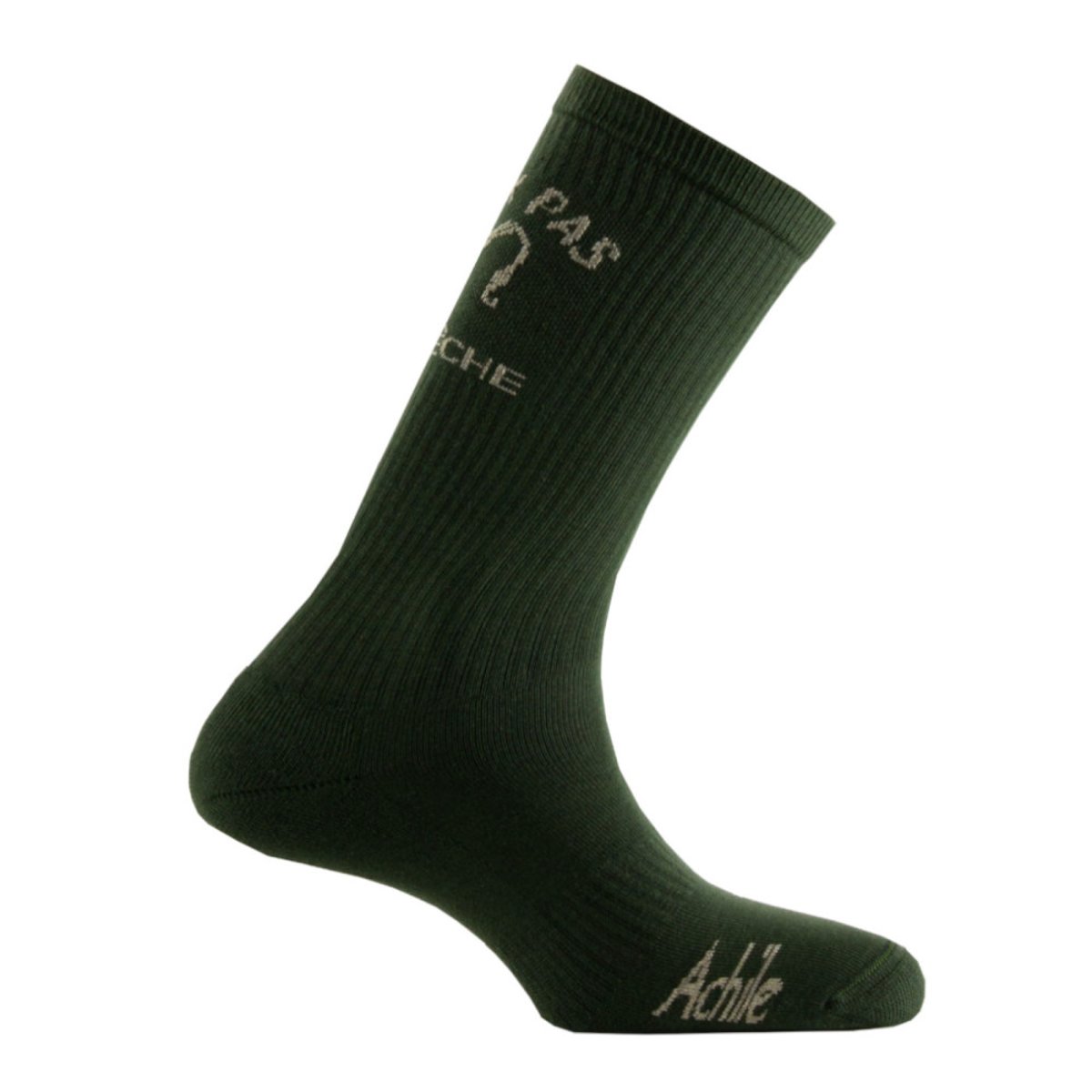 Mi-chaussettes Humoristique Pêche en Coton Achile Made in France kaki, ACHILE