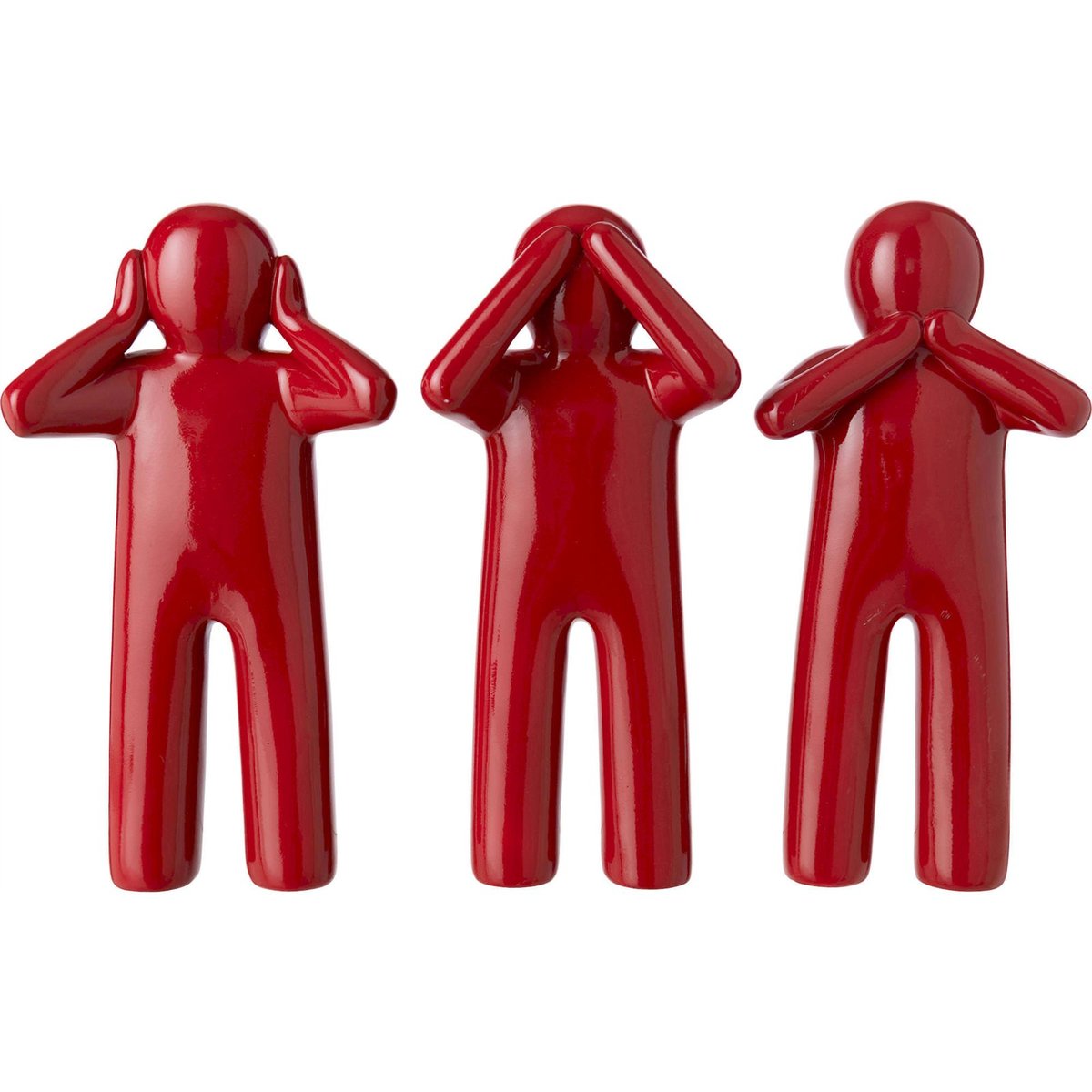 Figurines décoratives en résine, Lot de 3 rouge foncé laqué, RECOLLECTION