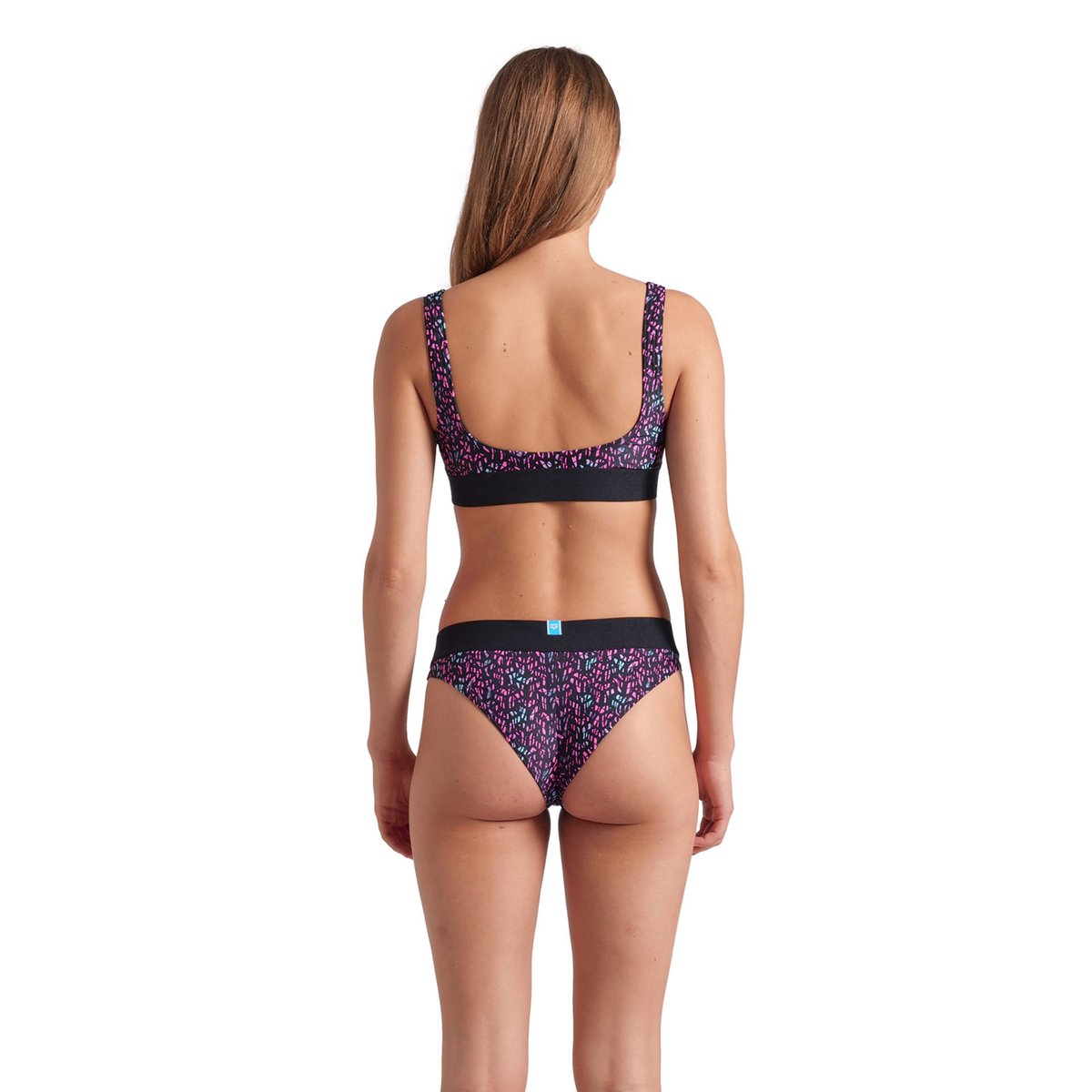 Maillot de bain 2 pièces bralette arena Monogram pour femme black multi, ARENA