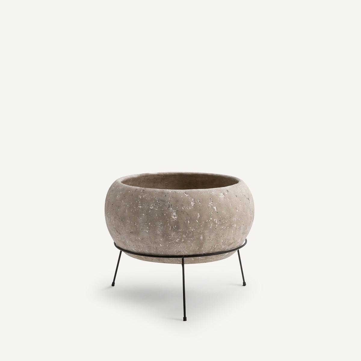 Ollam 35cm Diameter X 29cm High Cement Plant Pot grey, AM.PM