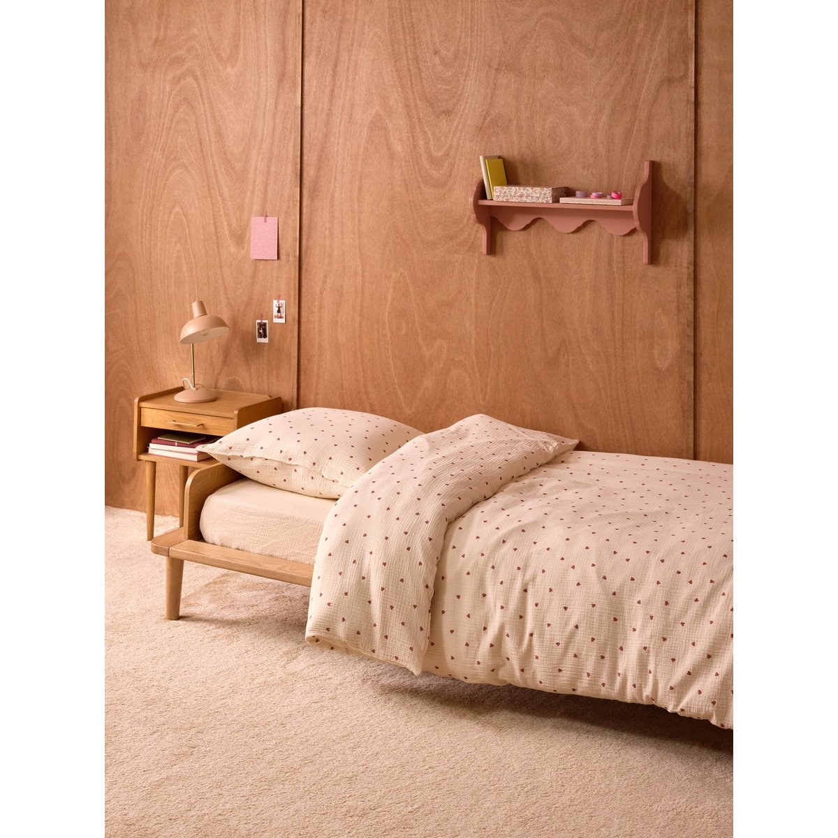 Housse de couette gaze de coton "MAUDE" terracotta, CYRILLUS