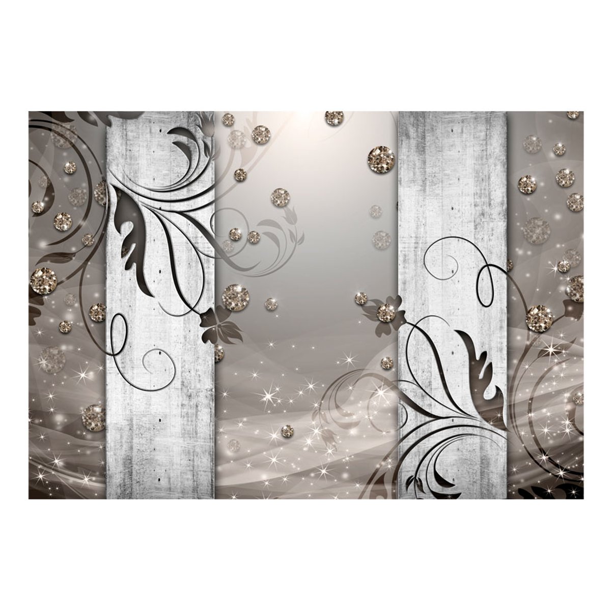 Papier peint intissé panoramique Land of the Fireflies beige, EDEN