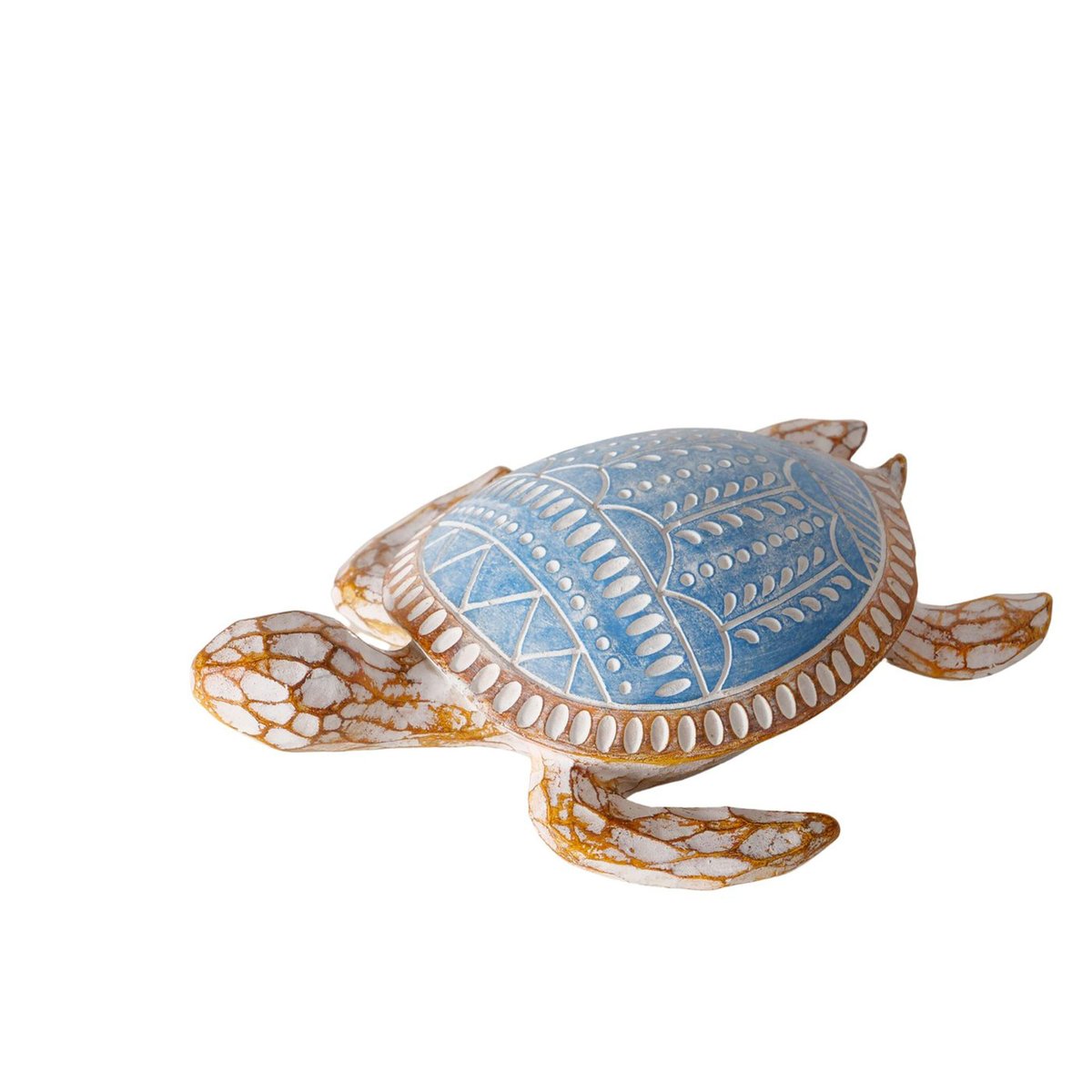 Set de 2 tortues décoratives à poser 10x13x4cm bleu, WADIGA