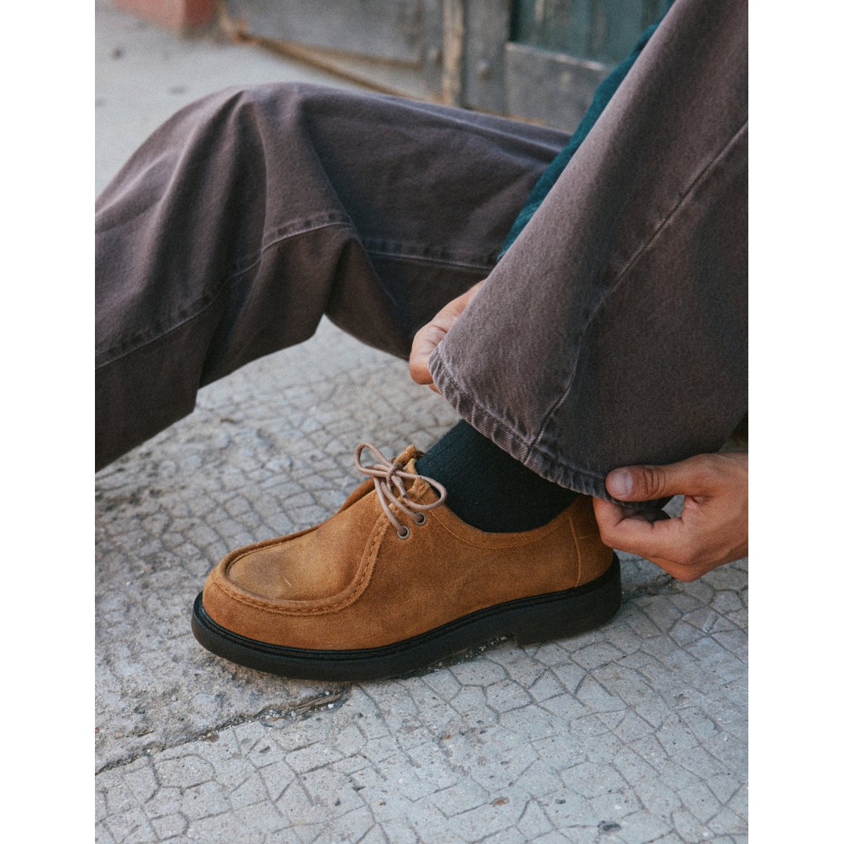 Derbies LUNO suède huilé cognac, ODAJE