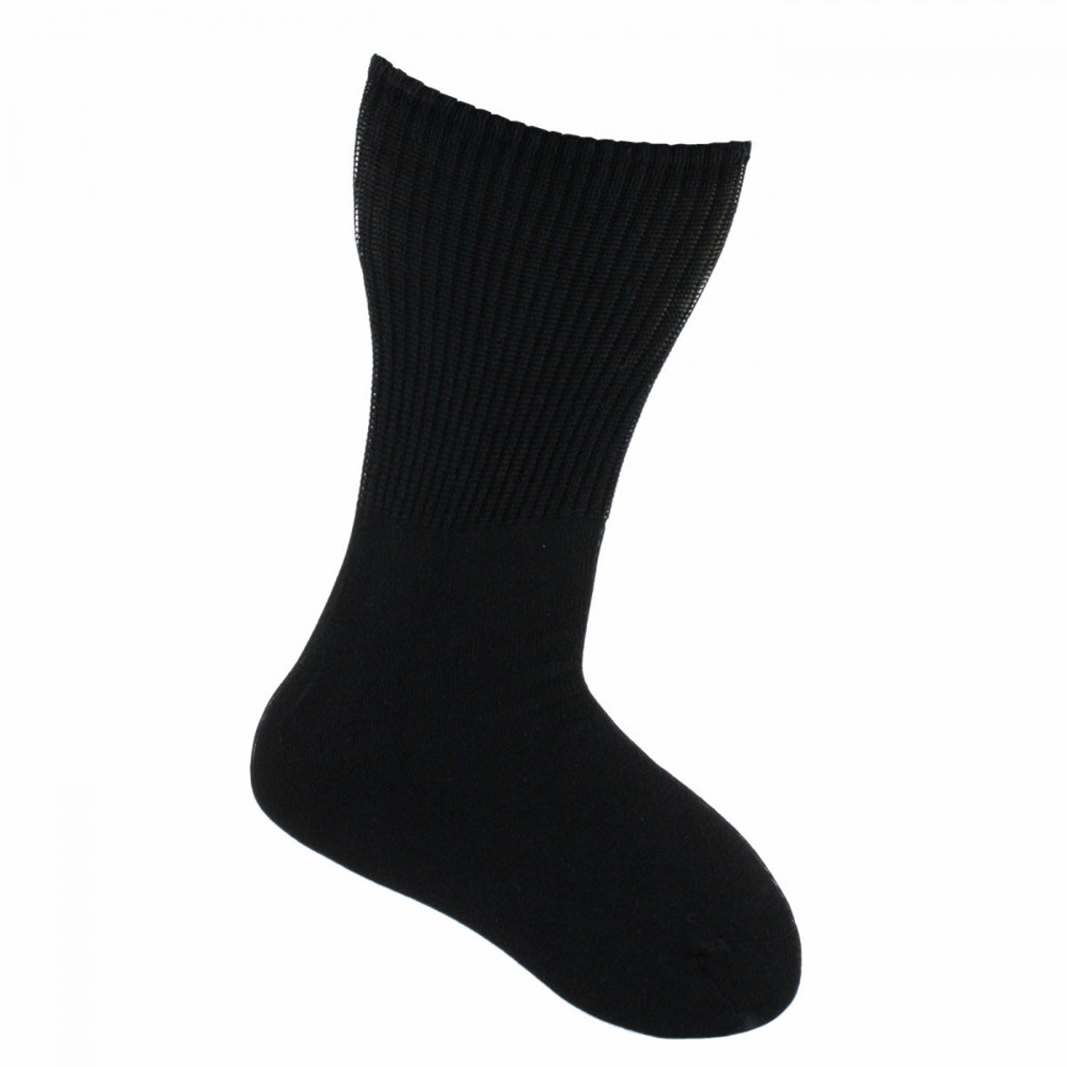Chaussettes en coton forme tube sans talon MADE IN FRANCE noir, KINDY