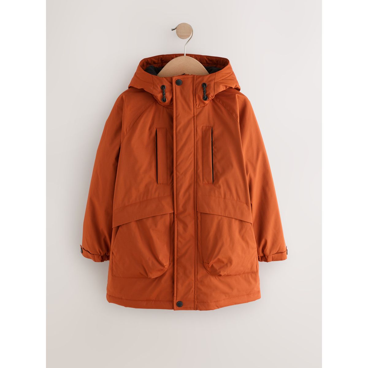 Parka déperlante avec doublure en polaire orange, NEXT