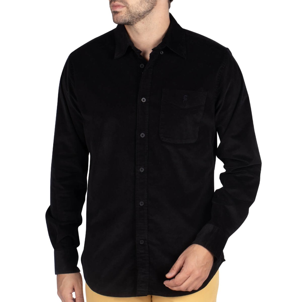 Chemise aspect VELOURS noir, SHILTON