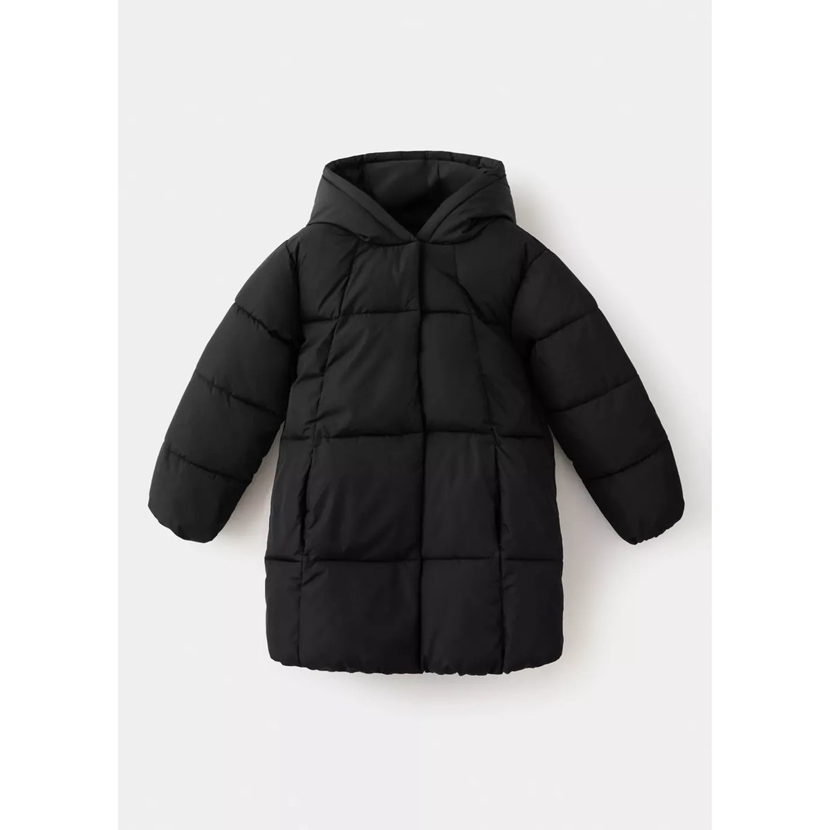 Anorak long matelassé noir, MANGO KIDS