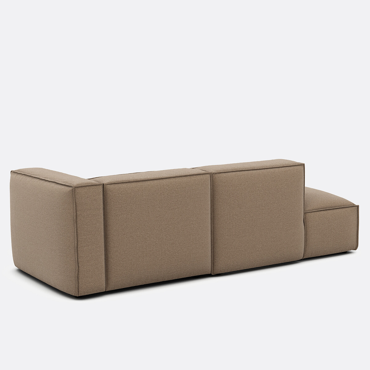 Modulaire hoekbank rechts in structuurstof, SEVEN taupe , LA REDOUTE INTERIEURS