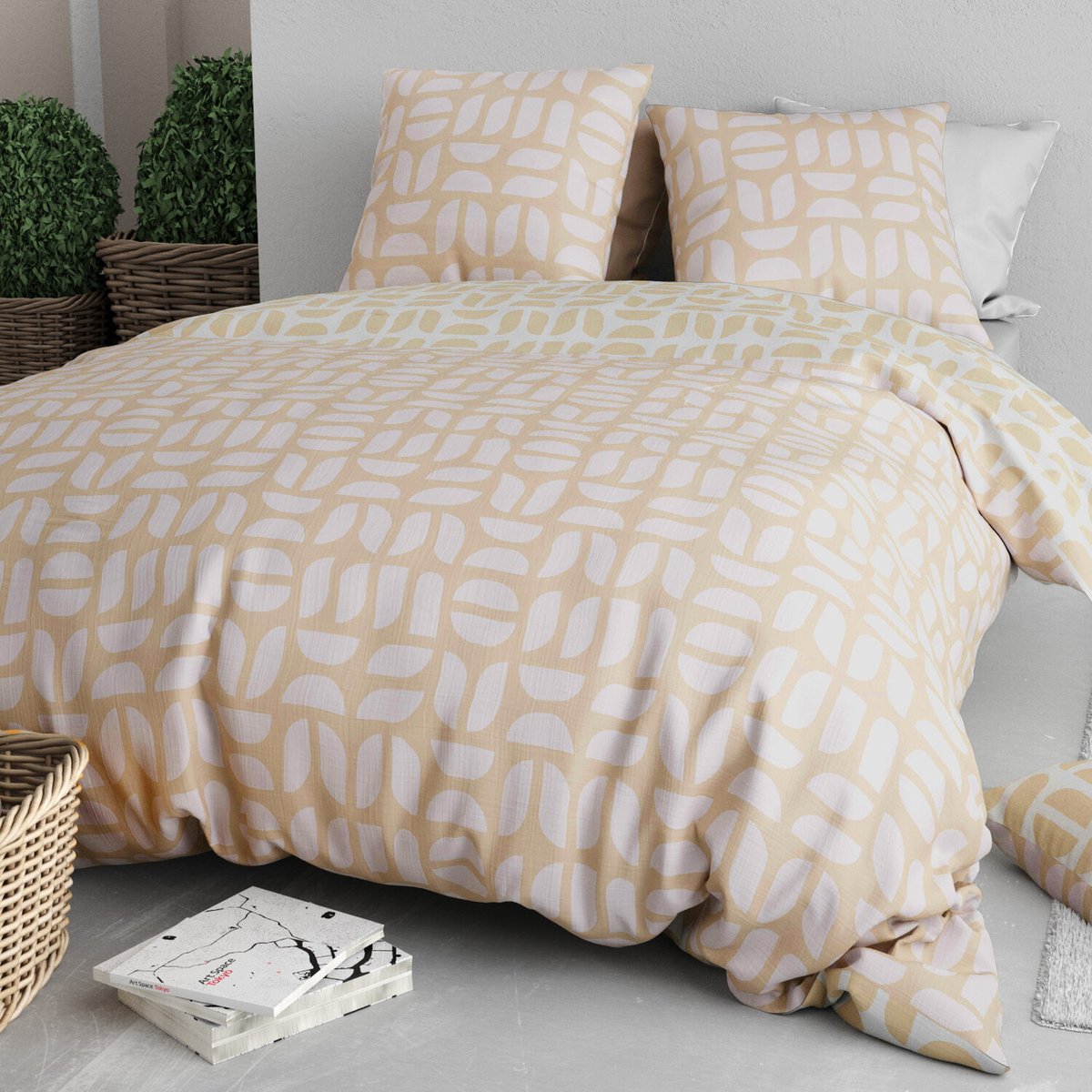 Parure housse de couette en polycoton imprimée, Romy imprime, C DESIGN HOME TEXTILE