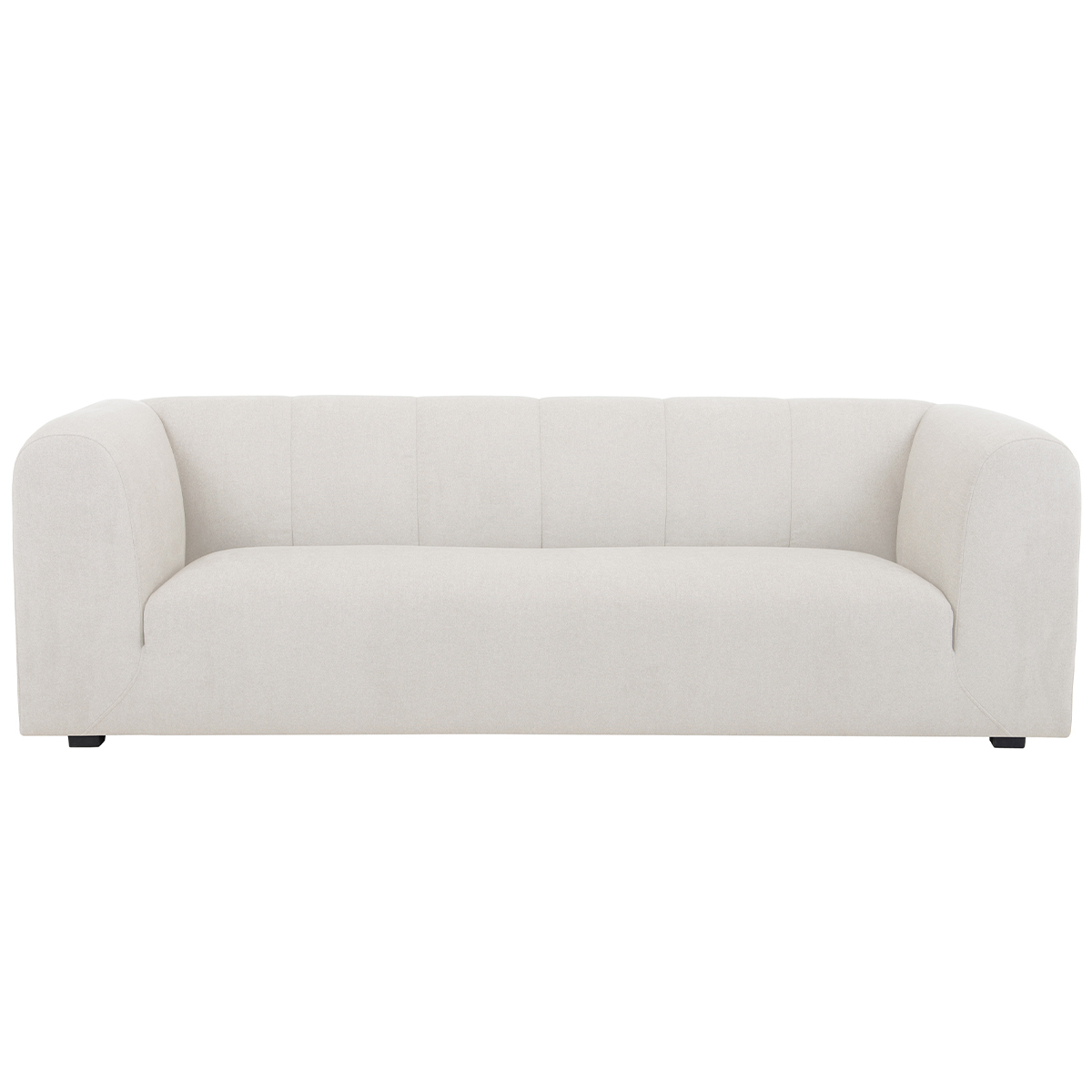 Canapé design en tissu effet velours 3-4 places OLIVEIRO beige, MILIBOO