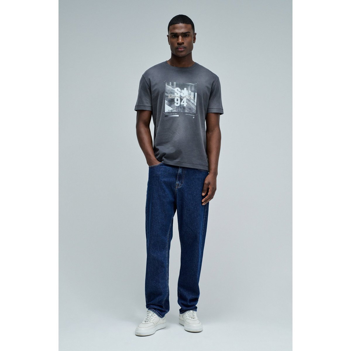 T-SHIRT AVEC IMPRIMÉ ET BRANDING vert kaki, SALSA JEANS