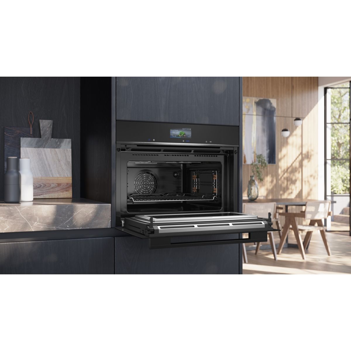 Micro ondes combiné encastrable CM776G1B1  Série iQ700 VarioSpeed couleur unique, SIEMENS