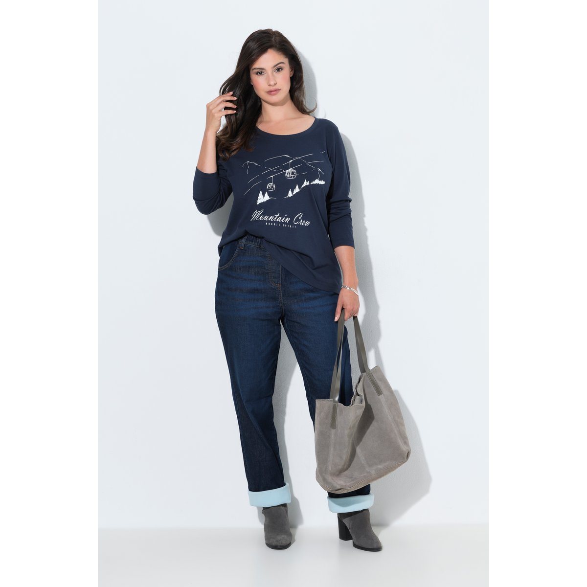 Jean thermique Mandy, jambe large bleu jean, ULLA POPKEN