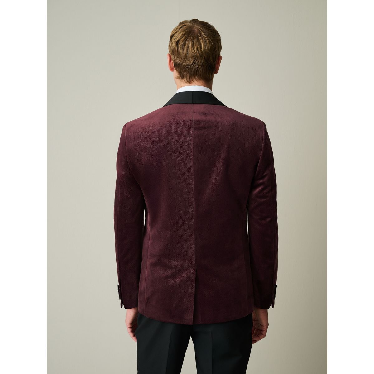 Blazer en velours à motif bourgogne rouge géométrique, NEXT