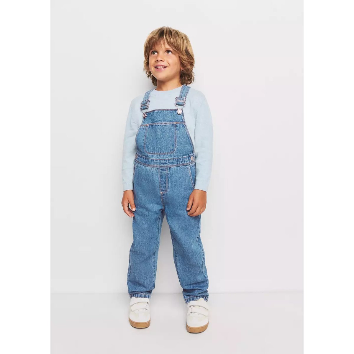 Salopette en jean longue bleu moyen, MANGO BABY
