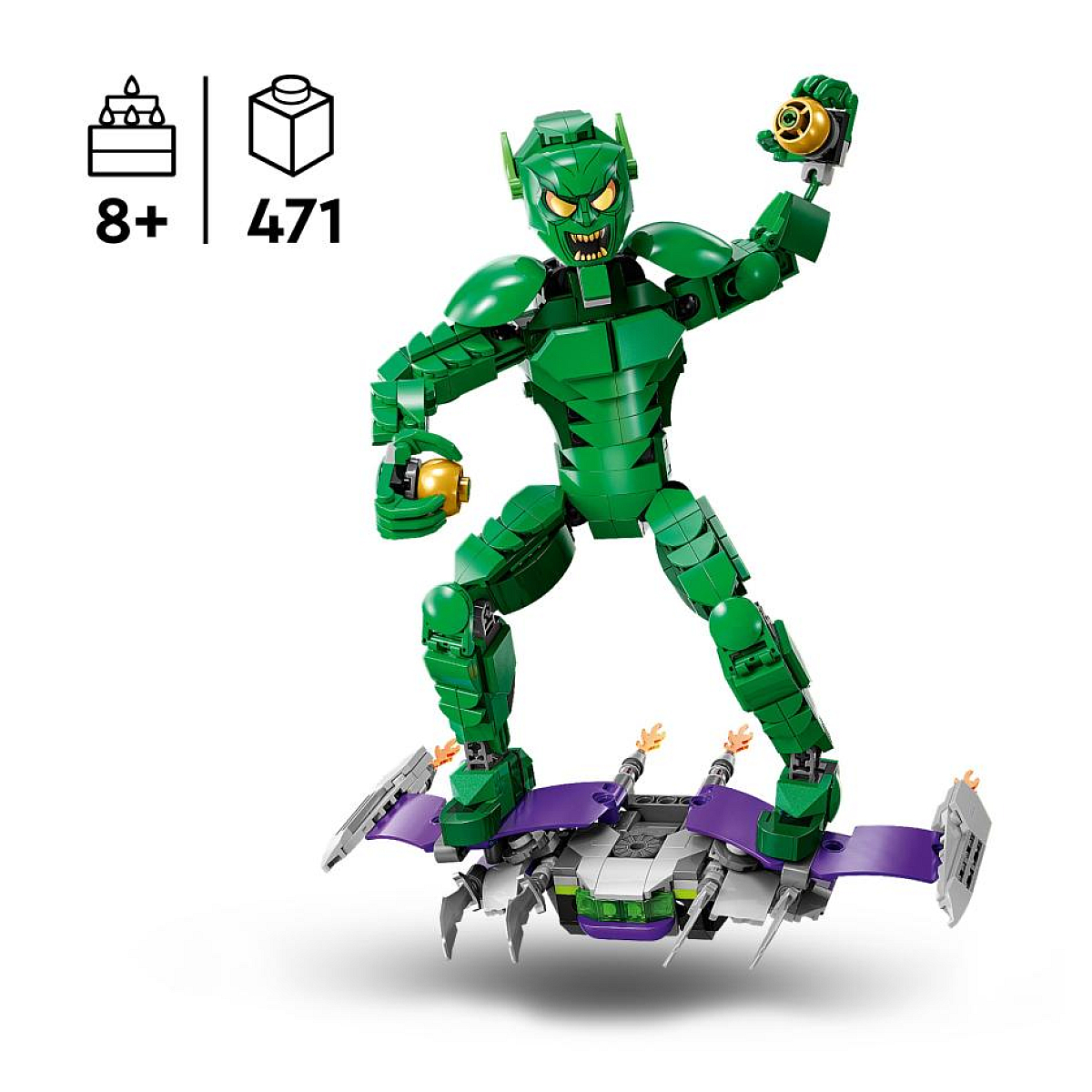LEGO Marvel - Figurine du Bouffon Vert à construire - 76284 pour les jeunes super-héros multicolore, LEGO