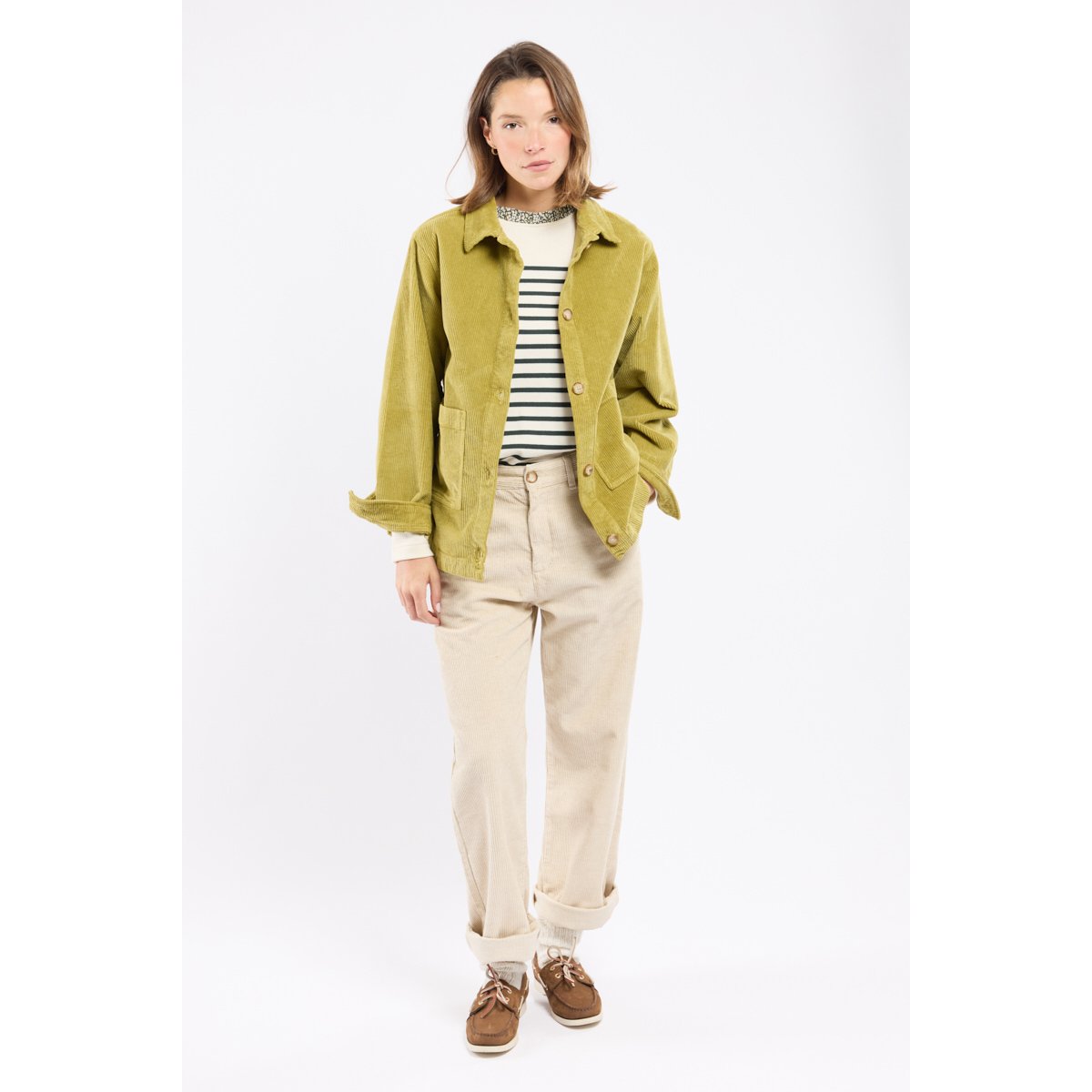 Veste pêcheur velours - coton green moss, ARMOR-LUX