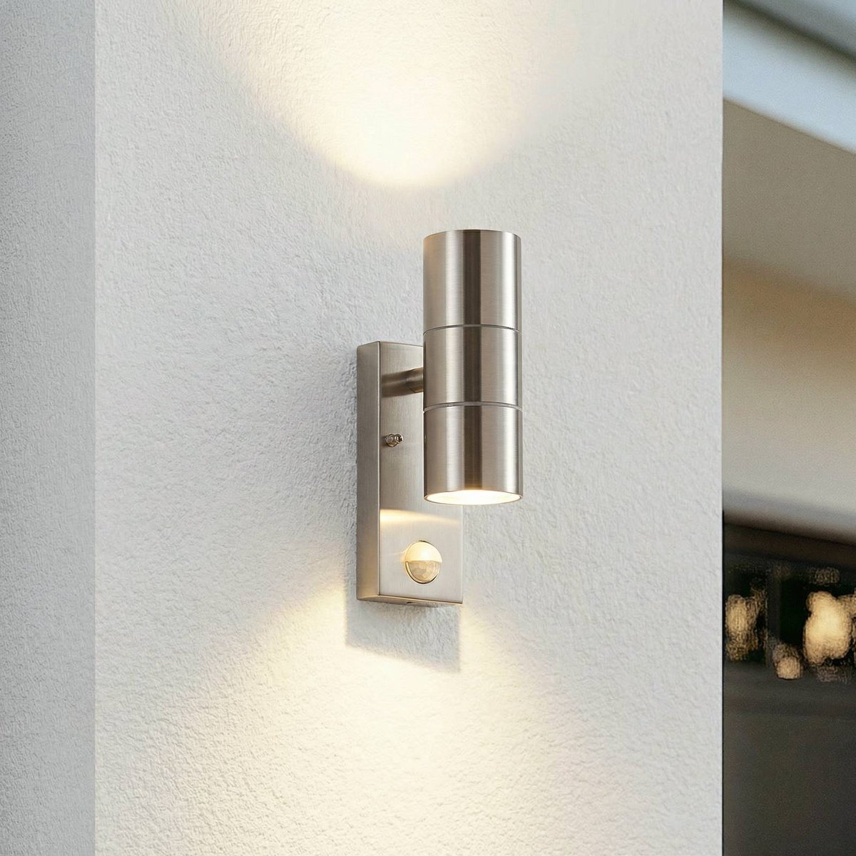 Applique extérieure en inox moderne, Eyrin acier inoxydable, LINDBY