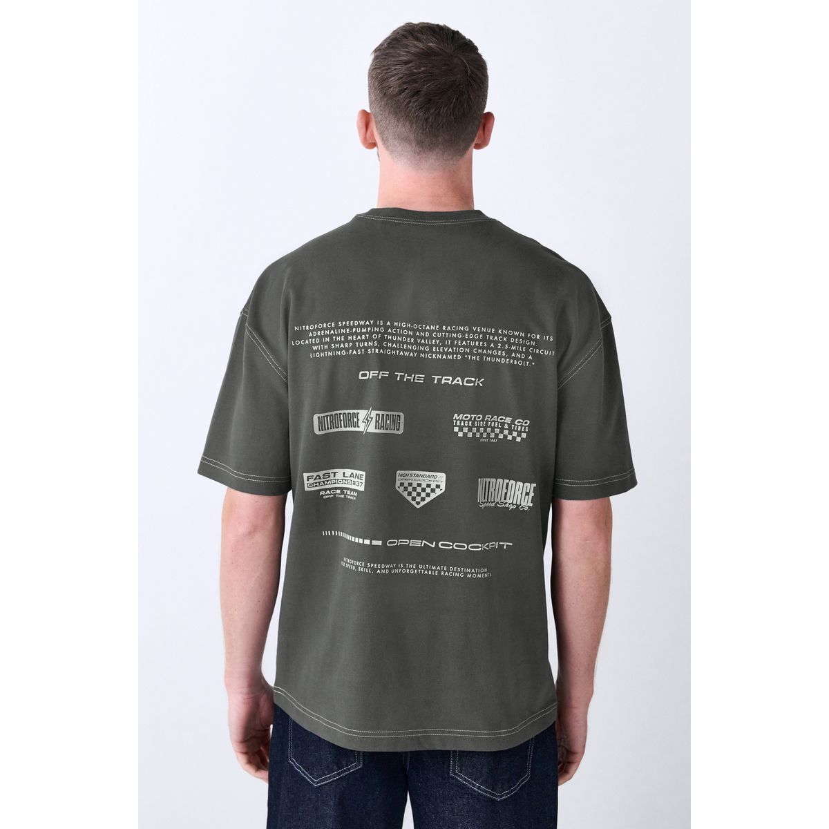 T-shirt de plage épais à imprimé gris, NEXT