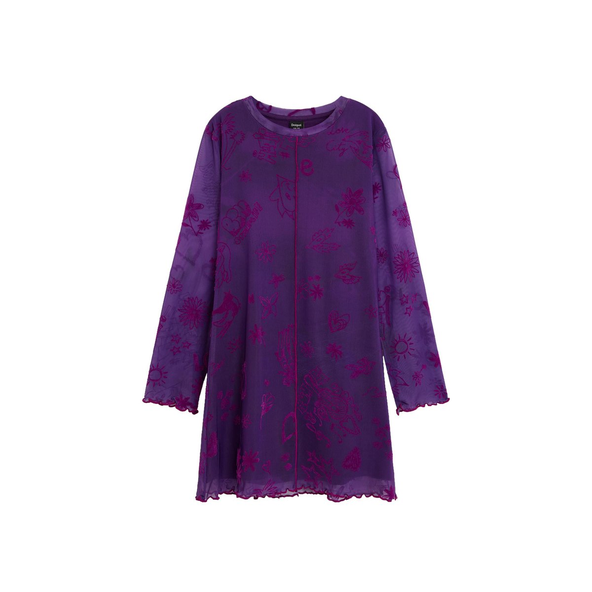 Robe à manches longues rouge, DESIGUAL