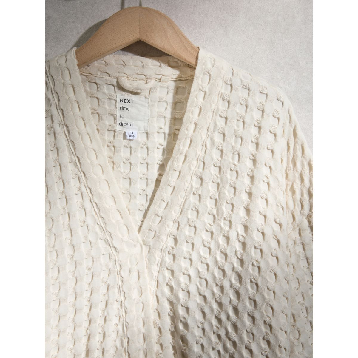 Robe de chambre léger gaufré crème, NEXT