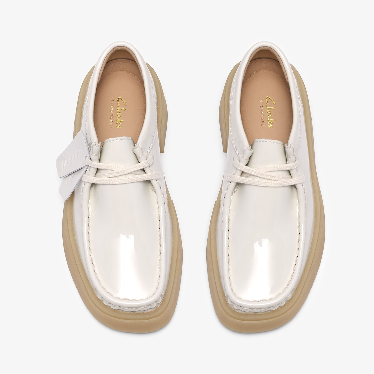 Sapatos em pele envernizada, TORVIEW W branco envernizado, CLARKS