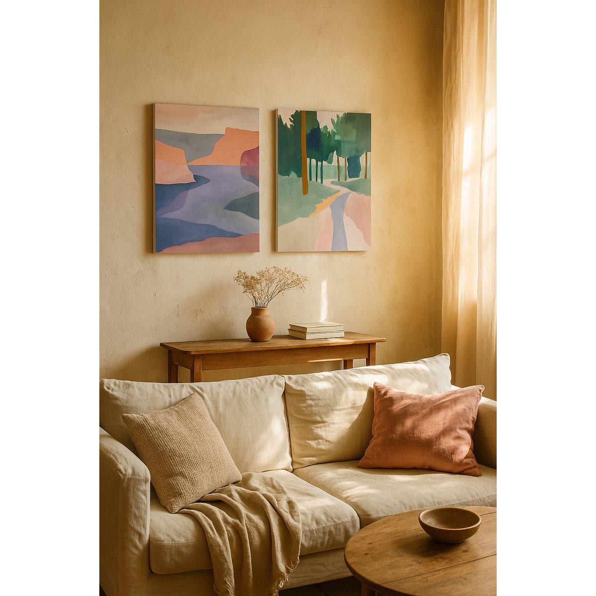 Set 2 Peintures sur toile 60x40 imprimé HD imprimé paysage, REALLY NICE THINGS