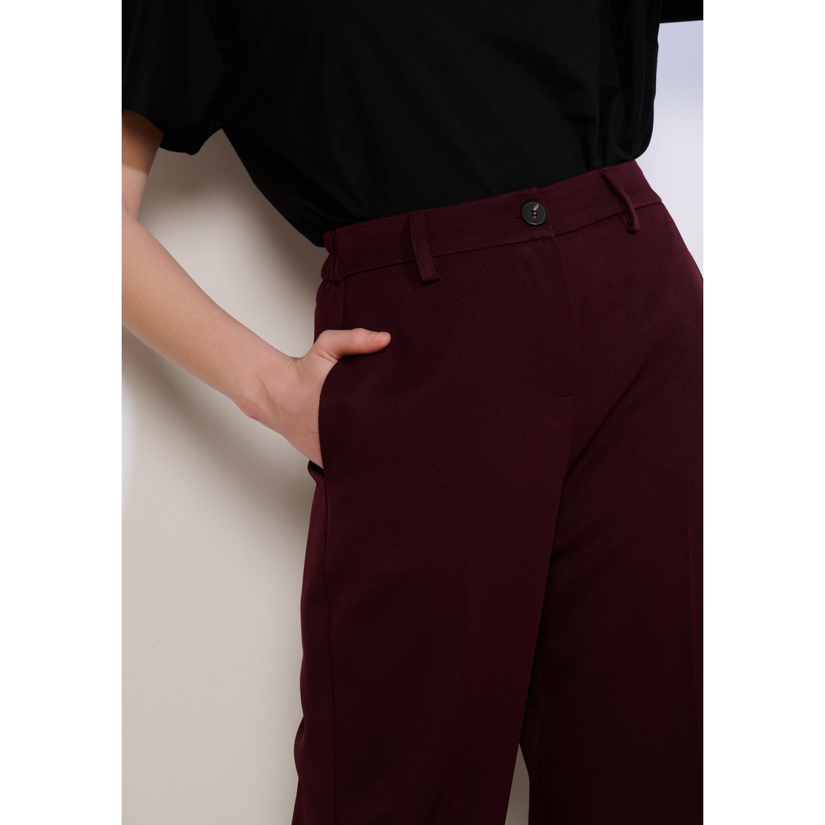 Pantalon droit tailleur aubergine, LOLALIZA