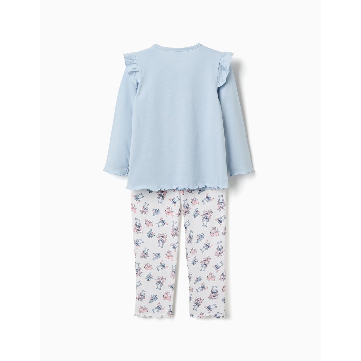 Pyjama à manches longues avec imprimé Stitch & Angel bleu clair, ZIPPY