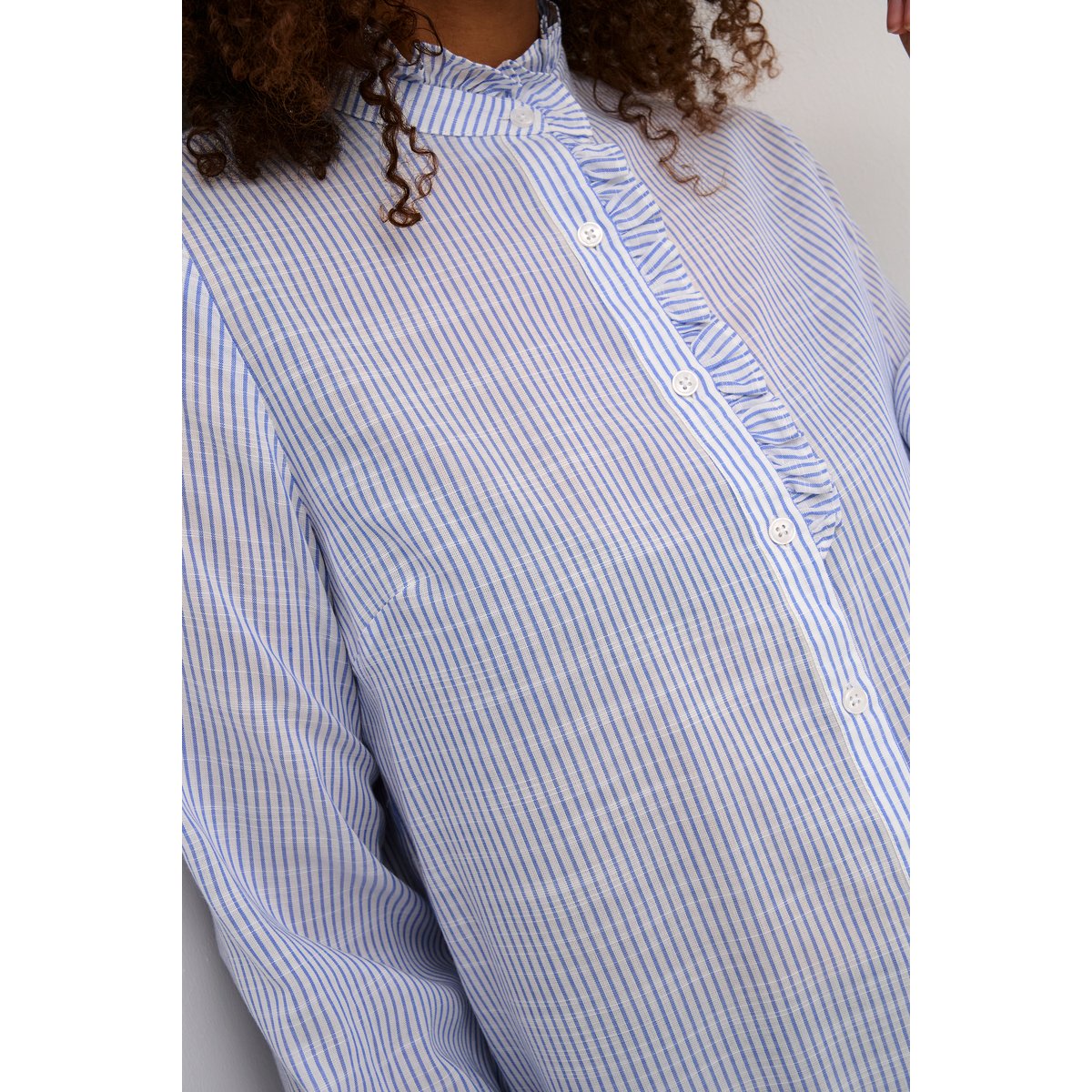 Chemise à manches longues bleu rayures, CREAM