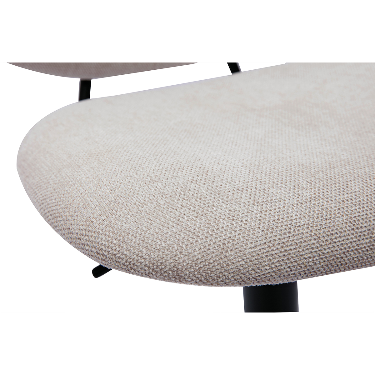 Tabourets de bar relevables design en tissu effet velours texturé terre brûlée et métal noir BARNET (lot de 2) beige, MILIBOO