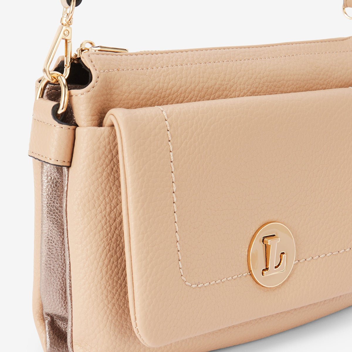 Sac multi poches M  Rosabelle beige,doré, LOLLIPOPS