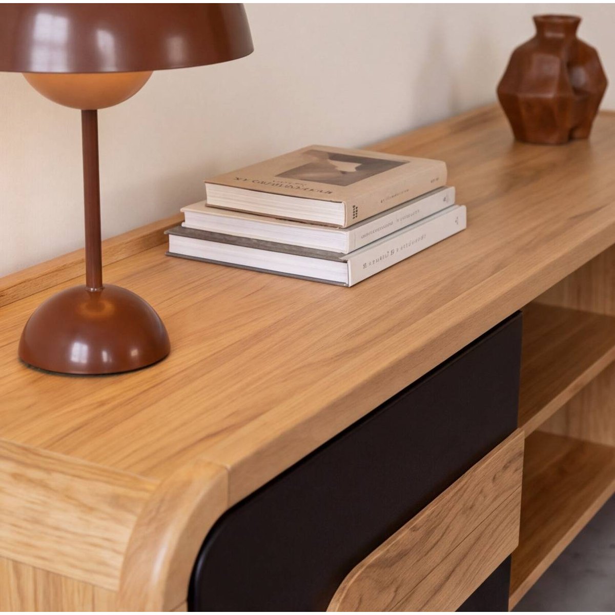Meuble TV en bois d'acacia CESAR noir, MADE IN MEUBLES 