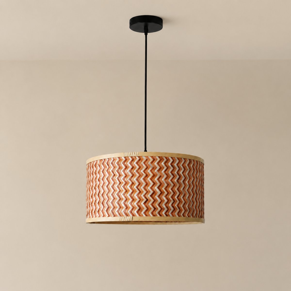 Suspension en bambou tressé 50 cm - PHIL multicolor, MAISON PAVANE