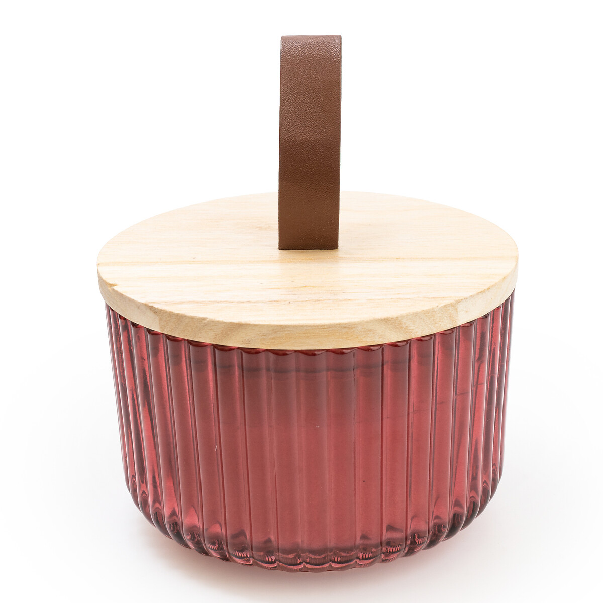 Pomegranate & Cassis Jar Candle with Wood Lid red, SO'HOME