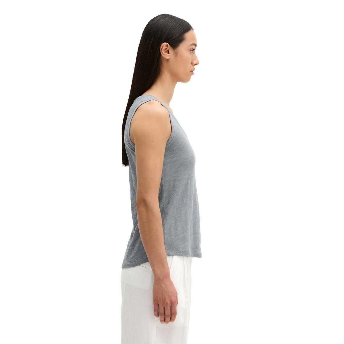Top regular en jersey slub gris, MARC O'POLO