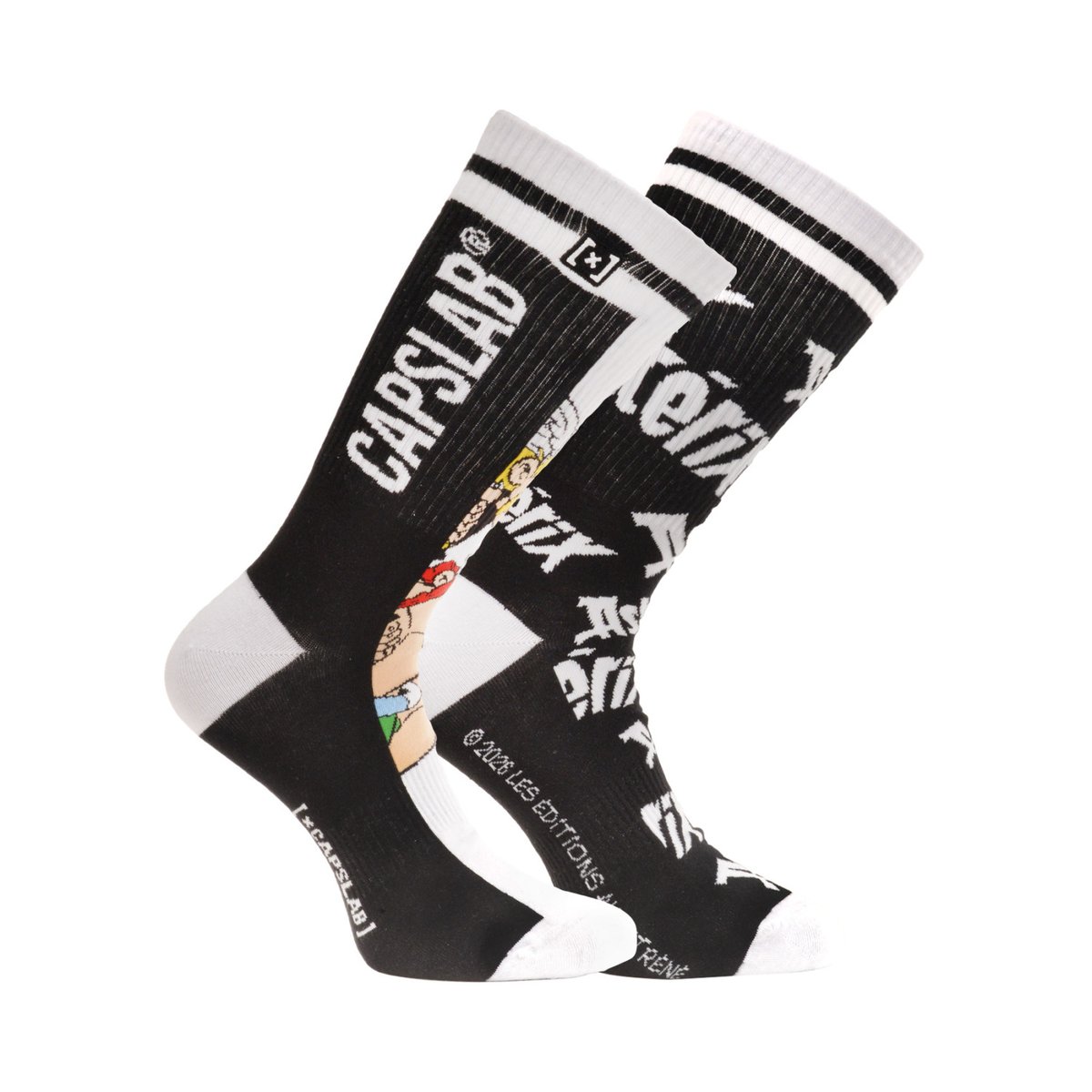Chaussette Coton Astérix noir/blanc/rouge/jaune/beige/gris/bleu/vert, CAPSLAB