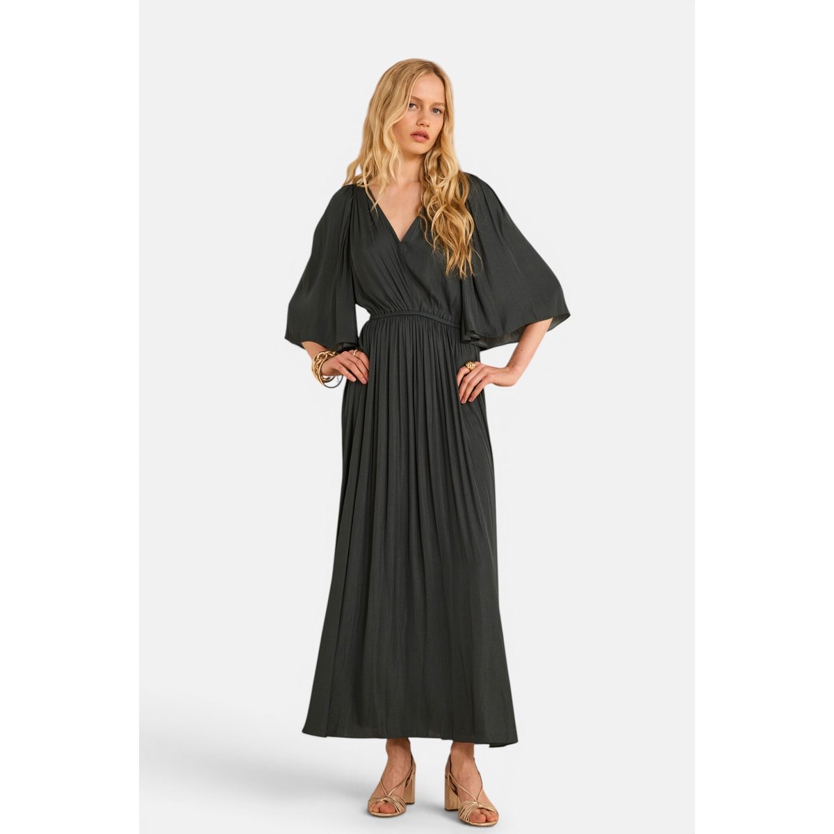 Robe fluide PERLA petrole, Maison 123