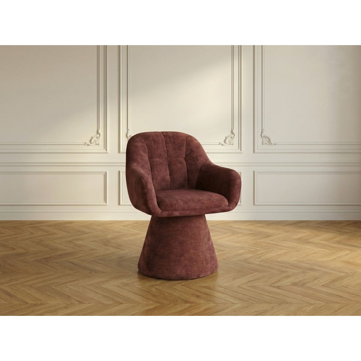 Chaise tissu texturé, KIM rouge, BOBOCHIC